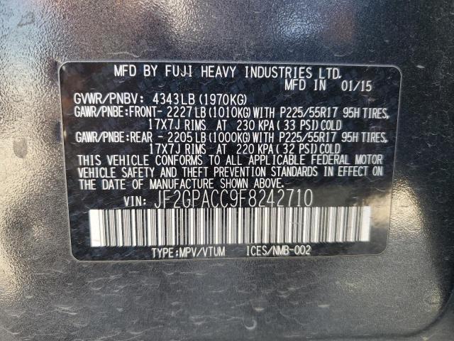 Photo 14 from auction – 2015 SUBARU XV CROSSTR with VIN JF2GPACC9F8242710