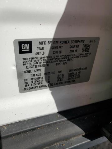 Photo 14 from auction – 2015 CHEVROLET TRAX LTZ with VIN KL7CJTSBXFB229130
