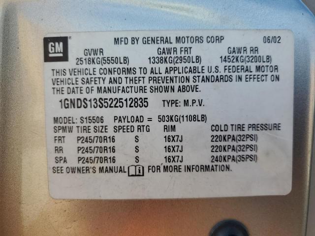 Photo 14 from auction – 2002 CHEVROLET TRAILBLAZE with VIN 1GNDS13S522512835