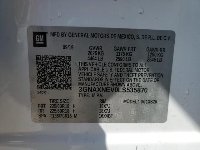 Photo 14 from auction – 2020 CHEVROLET EQUINOX PR with VIN 3GNAXNEV0LS535870