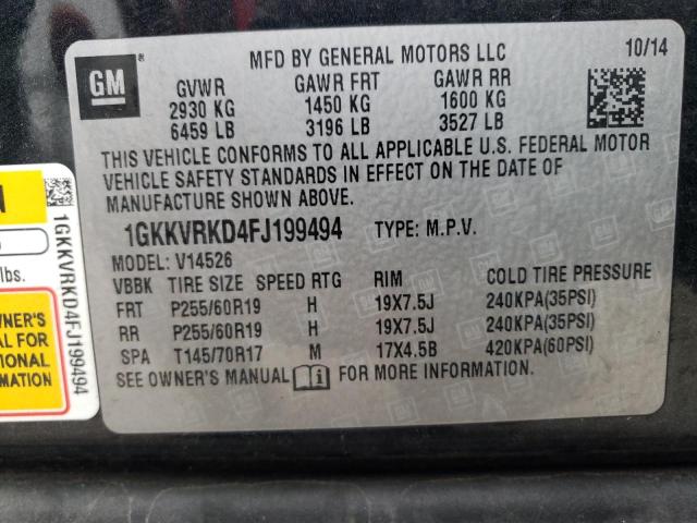 Photo 14 from auction – 2015 GMC ACADIA SLT with VIN 1GKKVRKD4FJ199494