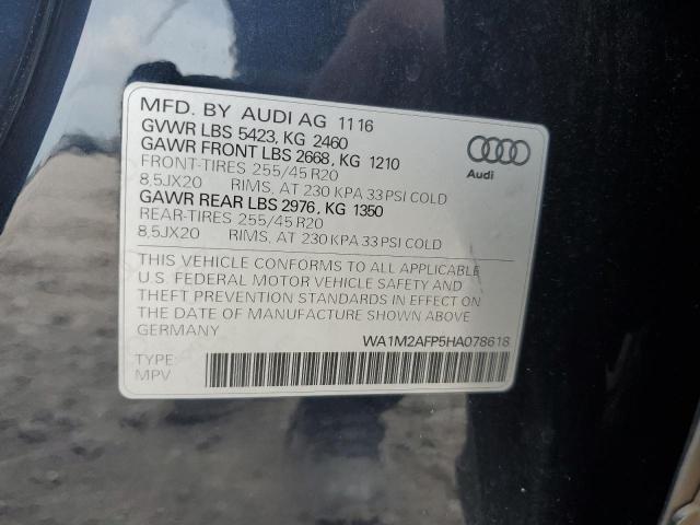 Photo 14 from auction – 2017 AUDI Q5 PREMIUM with VIN WA1M2AFP5HA078618