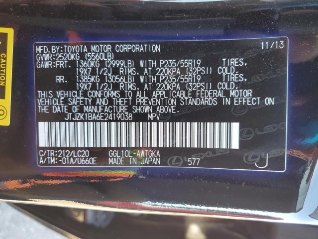 Photo 14 from auction – 2014 LEXUS RX 350 with VIN JTJZK1BA6E2419038