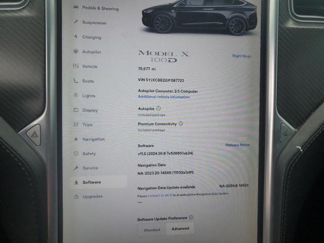 Photo 9 from auction – 2018 TESLA MODEL X with VIN 5YJXCBE22JF087723