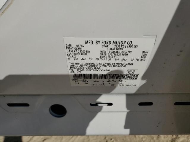 Zdjęcie 14 z aukcji – 2016 FORD EXPLORER S z VIN 1FM5K8GT6GGD34562