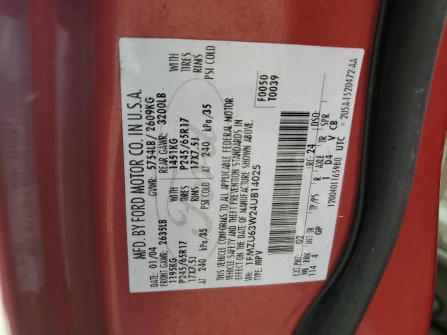 Photo 14 from auction – 2004 FORD EXPLORER X with VIN 1FMZU63W24UB14025