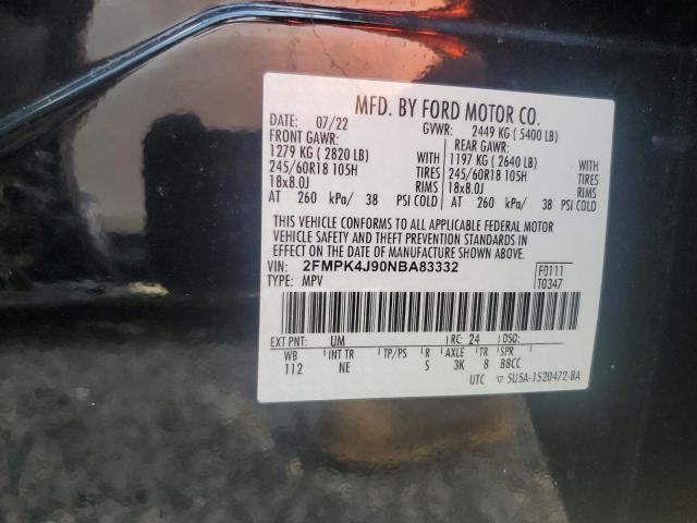 Photo 14 from auction – 2022 FORD EDGE SEL with VIN 2FMPK4J90NBA83332