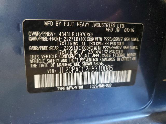 Photo 14 from auction – 2015 SUBARU XV CROSSTR with VIN JF2GPACC2F8310085