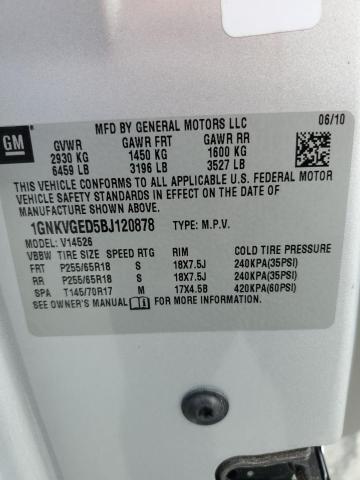 Photo 14 from auction – 2011 CHEVROLET TRAVERSE L with VIN 1GNKVGED5BJ120878