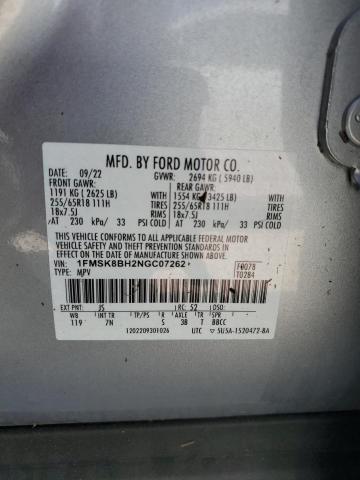 Photo 14 from auction – 2022 FORD EXPLORER with VIN 1FMSK8BH2NGC07262