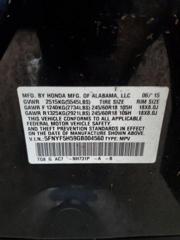 Photo 14 from auction – 2016 HONDA PILOT EXL with VIN 5FNYF5H59GB004560