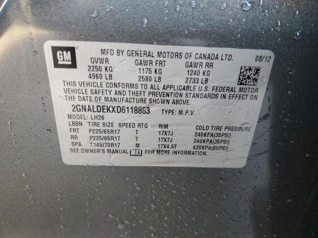 Photo 14 from auction – 2013 CHEVROLET EQUINOX LT with VIN 2GNALDEKXD6118803