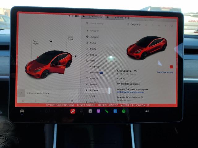 Photo 9 from auction – 2018 TESLA MODEL 3 with VIN 5YJ3E1EA0JF058554
