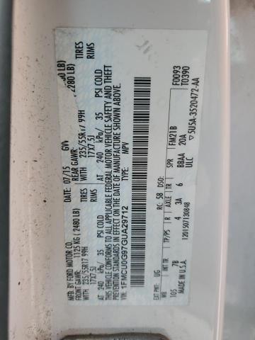 Photo 14 from auction – 2016 FORD ESCAPE SE with VIN 1FMCU0G97GUA29712