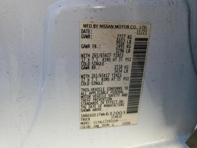 Photo 14 from auction – 2022 NISSAN FRONTIER S with VIN 1N6ED1EJ7NN632003