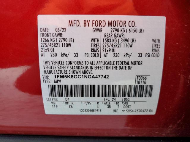 Photo 14 from auction – 2022 FORD EXPLORER with VIN 1FM5K8GC1NGA47742