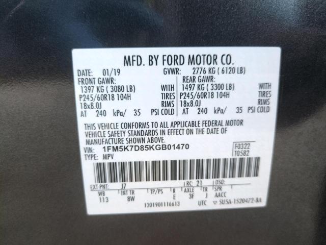 Zdjęcie 14 z aukcji – 2019 FORD EXPLORER X z VIN 1FM5K7D85KGB01470