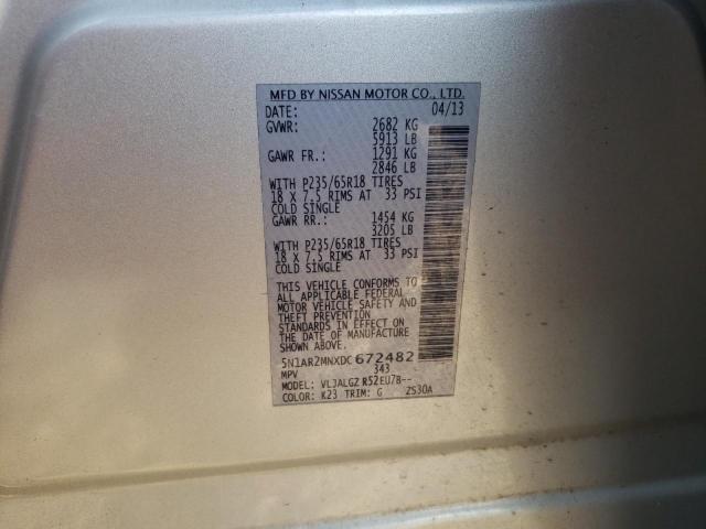Photo 14 from auction – 2013 NISSAN PATHFINDER with VIN 5N1AR2MNXDC672482