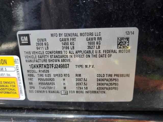 Photo 14 from auction – 2015 GMC ACADIA DEN with VIN 1GKKRTKD7FJ249807
