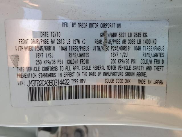 Photo 14 from auction – 2011 MAZDA CX-9 with VIN JM3TB2CA3B0314422