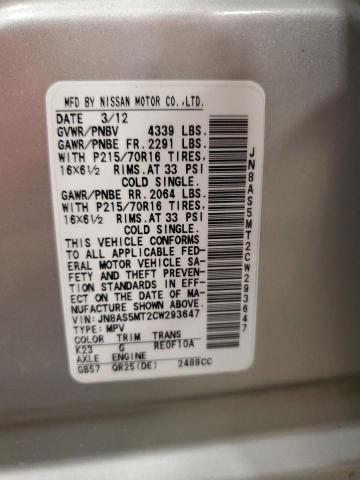 Photo 14 from auction – 2012 NISSAN ROGUE S with VIN JN8AS5MT2CW293647