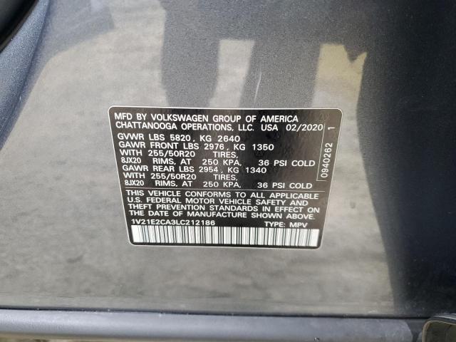 Photo 14 from auction – 2020 VOLKSWAGEN ATLAS CROS with VIN 1V21E2CA3LC212186