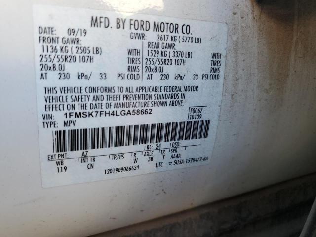 Photo 14 from auction – 2020 FORD EXPLORER L with VIN 1FMSK7FH4LGA58662