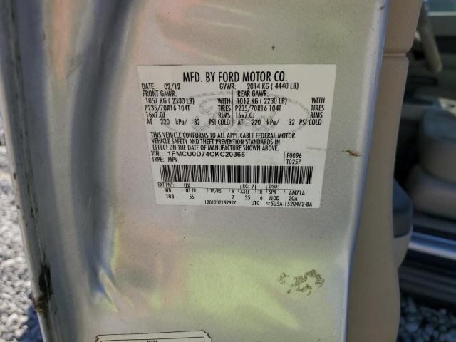 Photo 14 from auction – 2012 FORD ESCAPE XLT with VIN 1FMCU0D74CKC20366