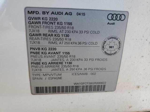 Photo 14 from auction – 2016 AUDI Q3 PRESTIG with VIN WA1GFCFS8GR000822