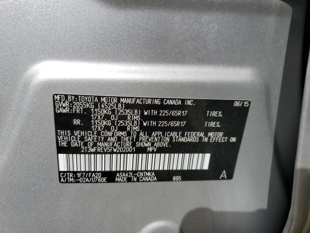 Photo 14 from auction – 2015 TOYOTA RAV4 XLE with VIN 2T3WFREV5FW202001