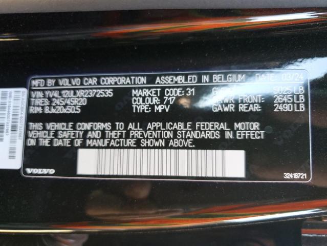 Photo 14 from auction – 2024 VOLVO XC40 PLUS with VIN YV4L12ULXR2372535