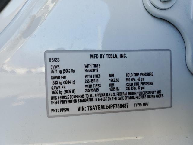 Photo 14 from auction – 2023 TESLA MODEL Y with VIN 7SAYGAEE4PF786487