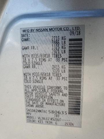 Photo 14 from auction – 2019 NISSAN PATHFINDER with VIN 5N1DR2MM7KC580635