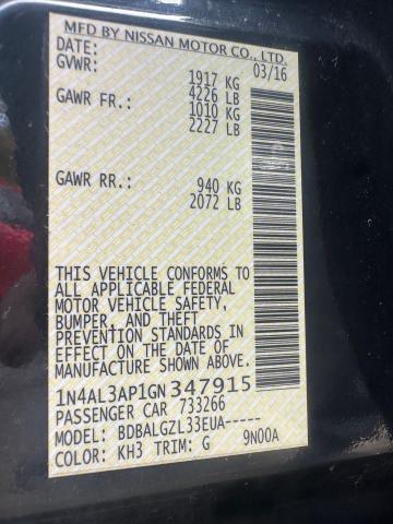 Photo 10 from auction – 2016 NISSAN ALTIMA 2.5 with VIN 1N4AL3AP1GN 34791