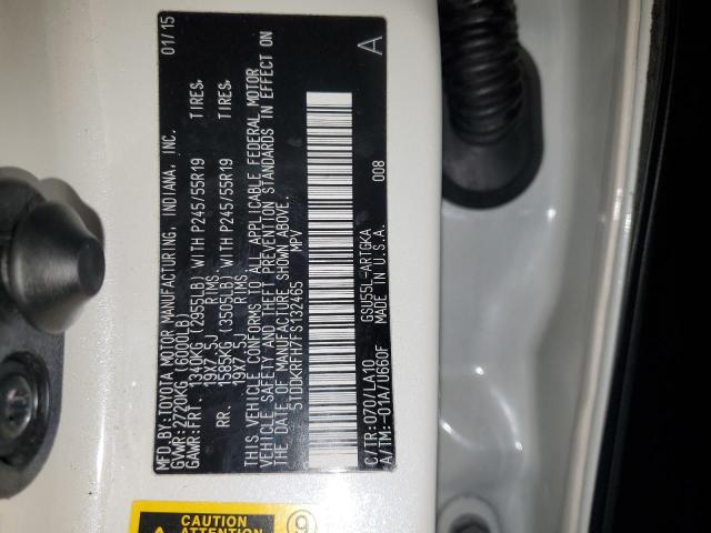 Photo 14 from auction – 2015 TOYOTA HIGHLANDER with VIN 5TDDKRFH7FS132465
