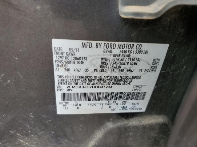 Photo 14 from auction – 2011 FORD EDGE SEL with VIN 2FMDK3JC7BBB37293