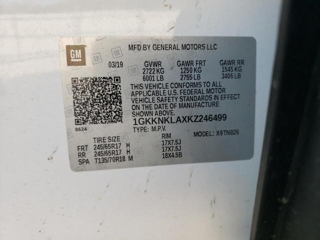 Photo 14 from auction – 2019 GMC ACADIA SLE with VIN 1GKKNKLAXKZ246499