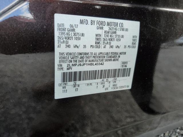 Photo 14 from auction – 2017 LINCOLN MKX BLACK with VIN 2LMPJ9JP1HBL43342
