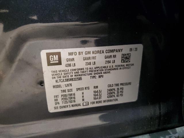 Photo 14 from auction – 2021 CHEVROLET TRAX 1LT with VIN KL7CJLSB5MB322585