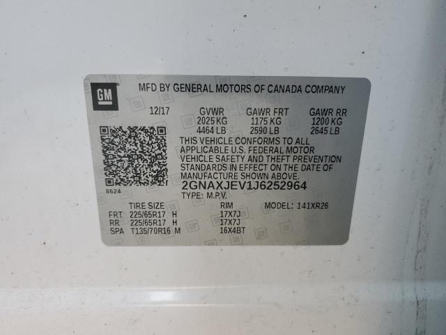 Фото 14 с аукциона – 2018 CHEVROLET EQUINOX LT с VIN 2GNAXJEV1J6252964