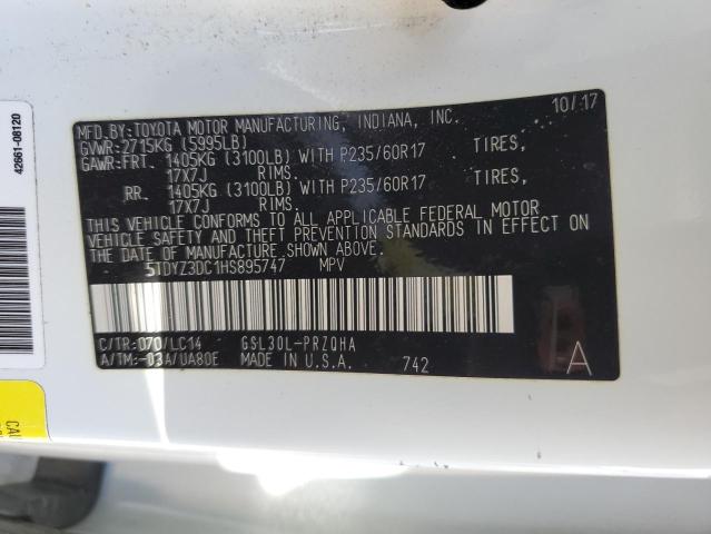 Photo 14 from auction – 2017 TOYOTA SIENNA XLE with VIN 5TDYZ3DC1HS895747