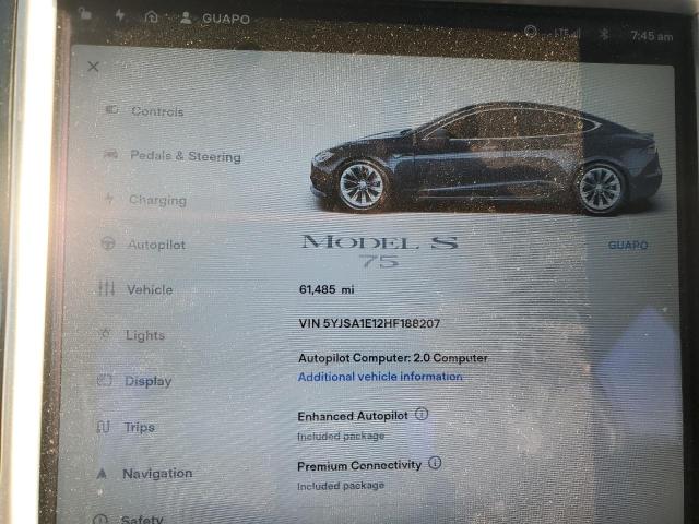 Photo 9 from auction – 2017 TESLA MODEL S with VIN 5YJSA1E12HF188207