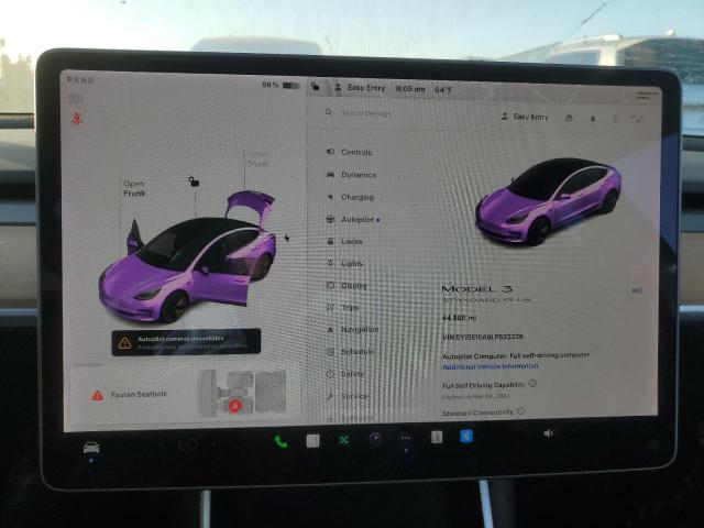 Photo 9 from auction – 2020 TESLA MODEL 3 with VIN 5YJ3E1EA9LF633236