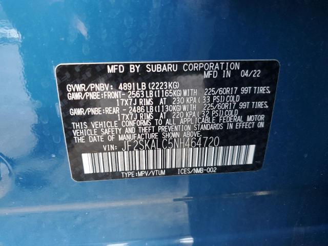 Photo 14 from auction – 2022 SUBARU FORESTER W with VIN JF2SKALC5NH464720