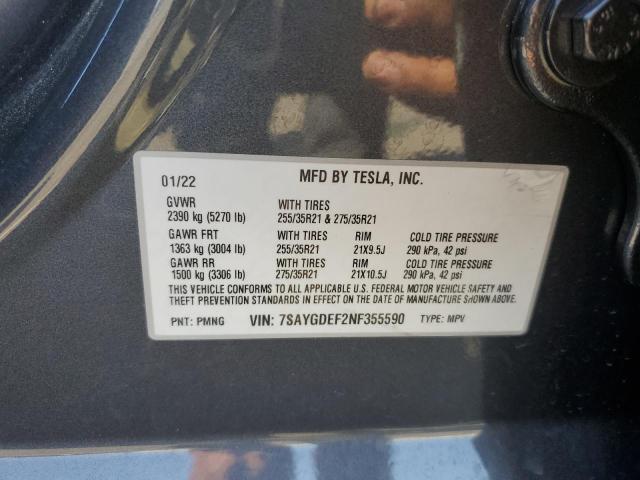 Photo 14 from auction – 2022 TESLA MODEL Y with VIN 7SAYGDEF2NF355590