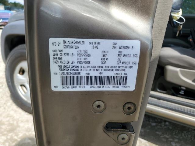 Photo 14 from auction – 2004 JEEP LIBERTY SP with VIN 1J4GL48K64W168581