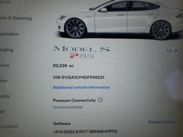 Photo 9 from auction – 2013 TESLA MODEL S with VIN 5YJSA1CP4DFP06531