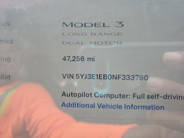Photo 9 from auction – 2022 TESLA MODEL 3 with VIN 5YJ3E1EB0NF333760