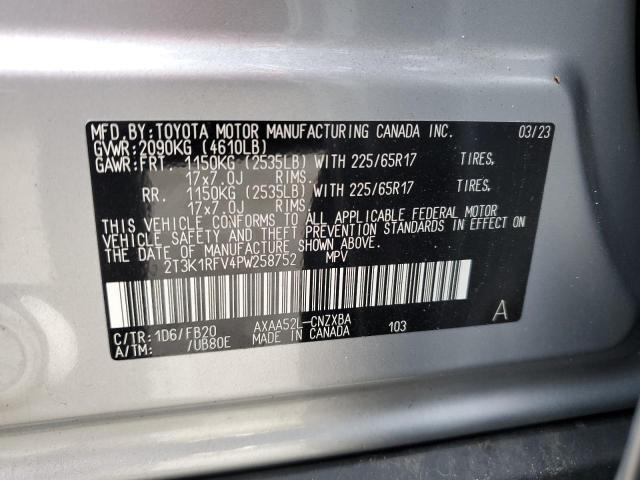 Photo 14 from auction – 2023 TOYOTA RAV4 LE with VIN 2T3K1RFV4PW258752