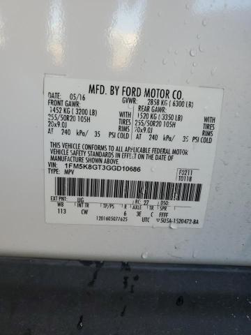 Фото 14 с аукциона – 2016 FORD EXPLORER S с VIN 1FM5K8GT3GGD10686